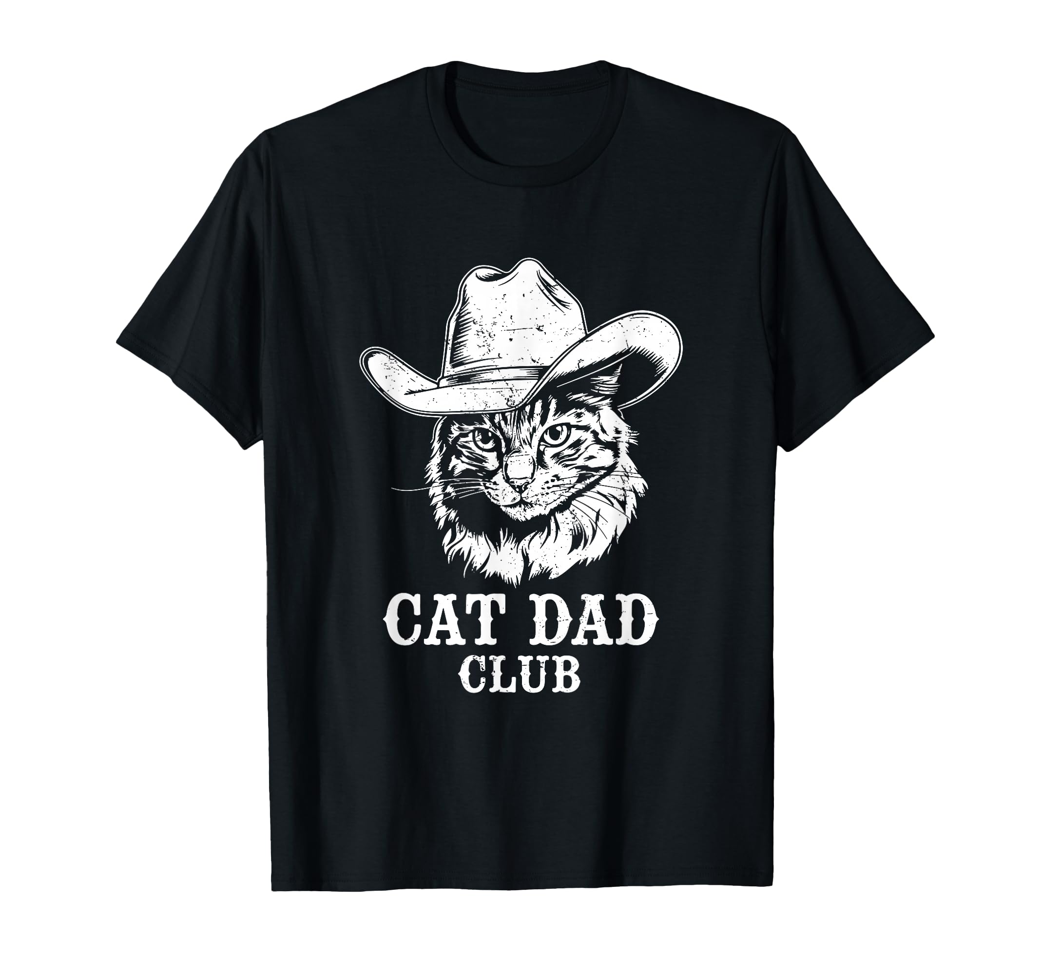 Cat Dad Club Funny Cat Wearing T-Shirt - Fun Novelty Design for Adults - T-Shirt, Sweatshirt, Hoodie