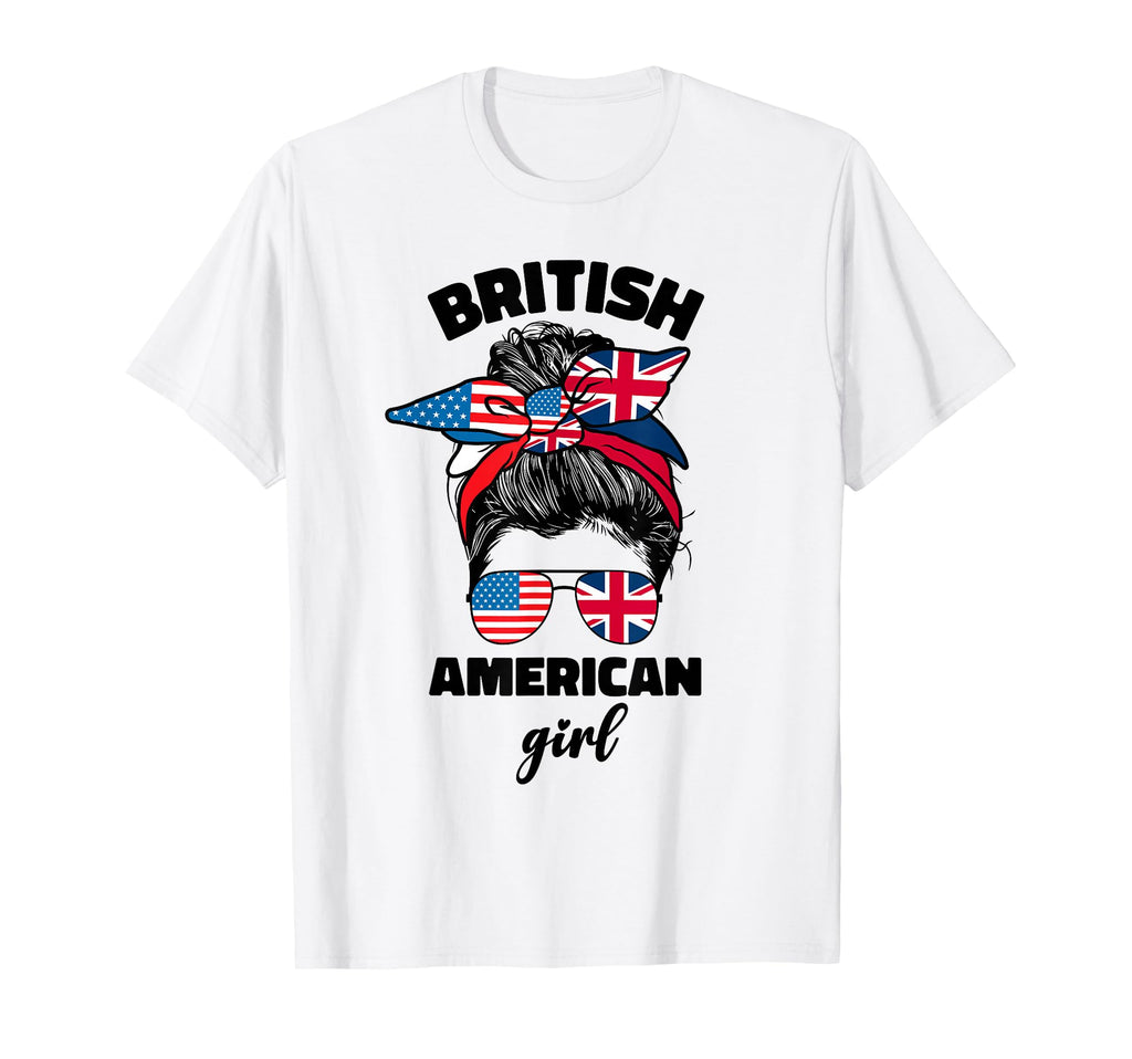 Half American And British T-Shirt - Casual Everyday Wear for Adults - T-Shirt, Sweatshirt, Hoodie