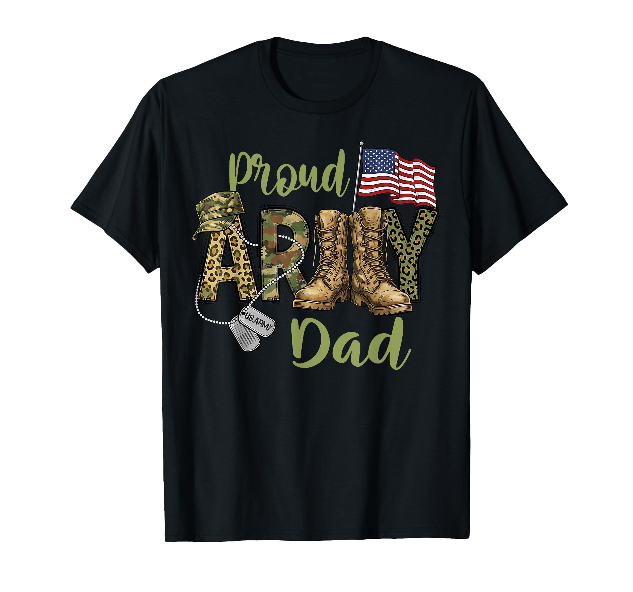 Proud Army Dad Military Dad Veterans T-Shirt - Aesthetic Graphic Unisex - T-Shirt, Sweatshirt, Hoodie