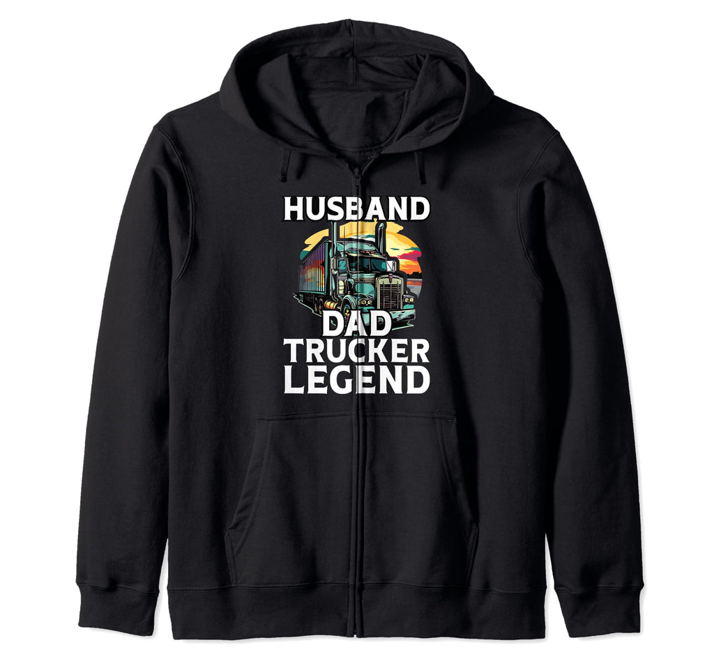 Fathers Day Trucker Dad Truck Driver Hoodie - Minimalist Print Unisex - T-Shirt, Sweatshirt, Hoodie