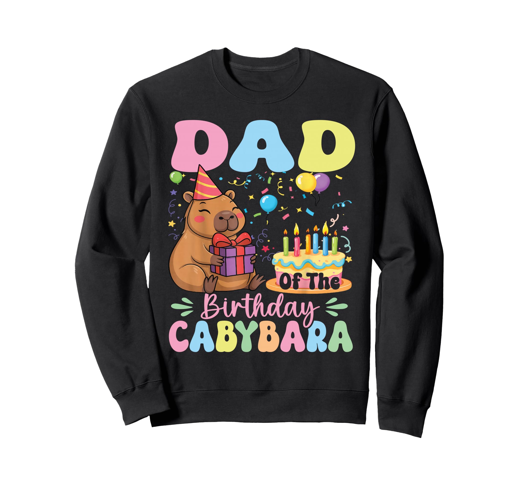 Dad Birthday Capybara Bday Party Sweatshirt - Custom Art Print for Adults - T-Shirt, Sweatshirt, Hoodie