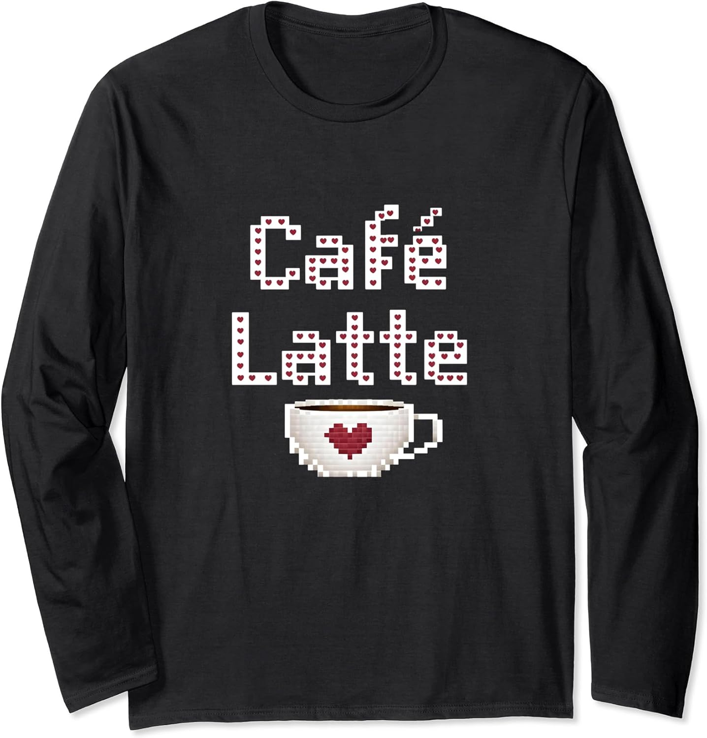 Pixel Art Coffee Latte Cafe Funny Graphic - Adult & Kids T-Shirts, Sweatshirts & Hoodies apparel design preview 1