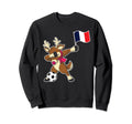 Soccer French Flag Reindeer Sweatshirt - Streetwear Style for Adults - T-Shirt, Sweatshirt, Hoodie