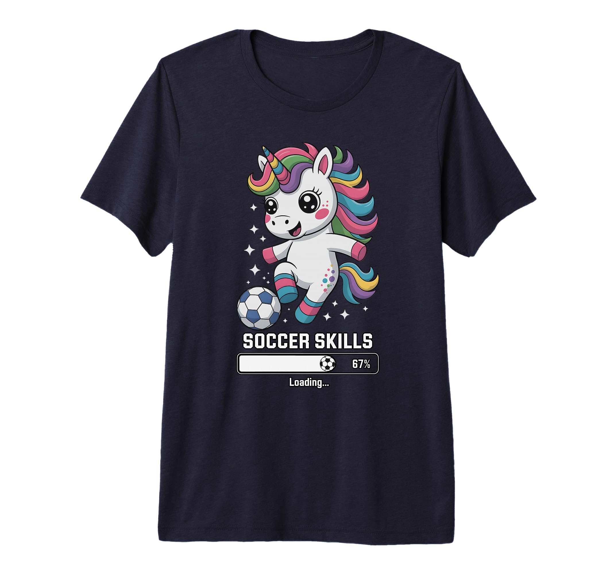 Unicorn Soccer Skills Loading Score T-Shirt - Aesthetic Graphic Men Women - T-Shirt, Sweatshirt, Hoodie