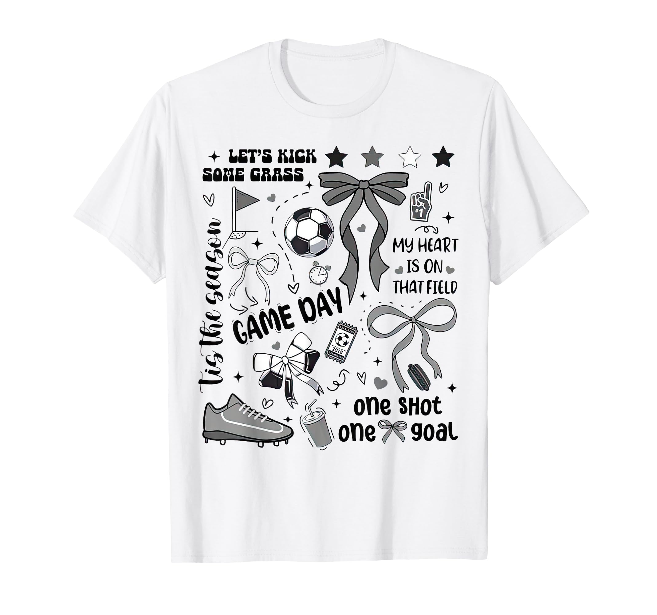 Game Day Soccer Coquette Mom One Shot T-Shirt - Custom Art Print Unisex - T-Shirt, Sweatshirt, Hoodie