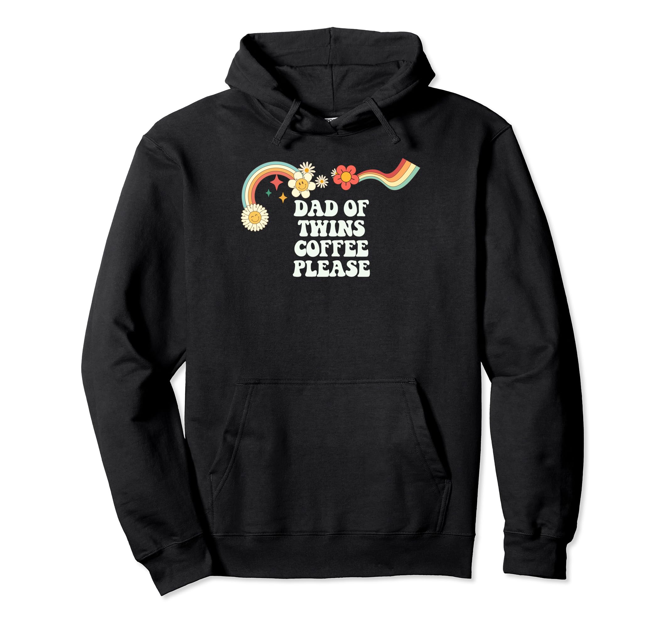 Groovy Funny Dad Twins Coffee Please Hoodie - Unique Graphic Men Women - T-Shirt, Sweatshirt, Hoodie