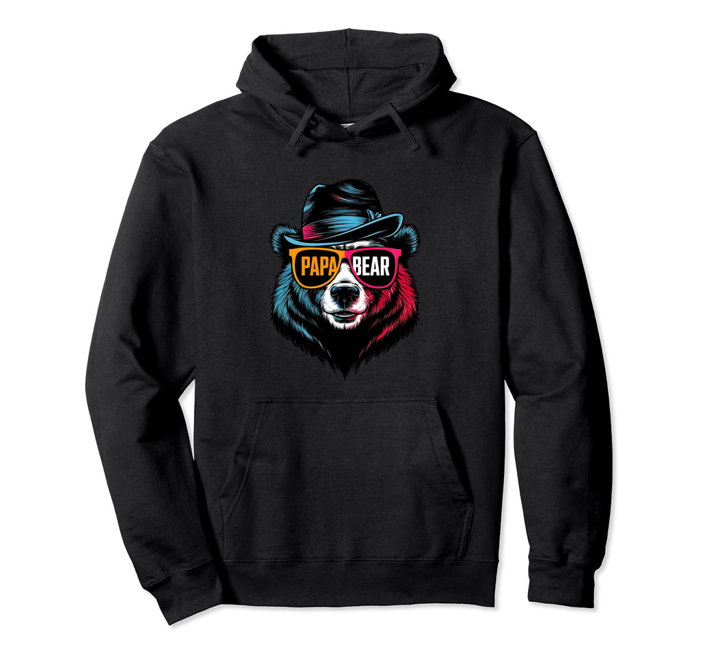 Mens Papa Bear Face Sunglasses Papa Bear Hoodie - Fun Novelty Design Unisex - T-Shirt, Sweatshirt, Hoodie