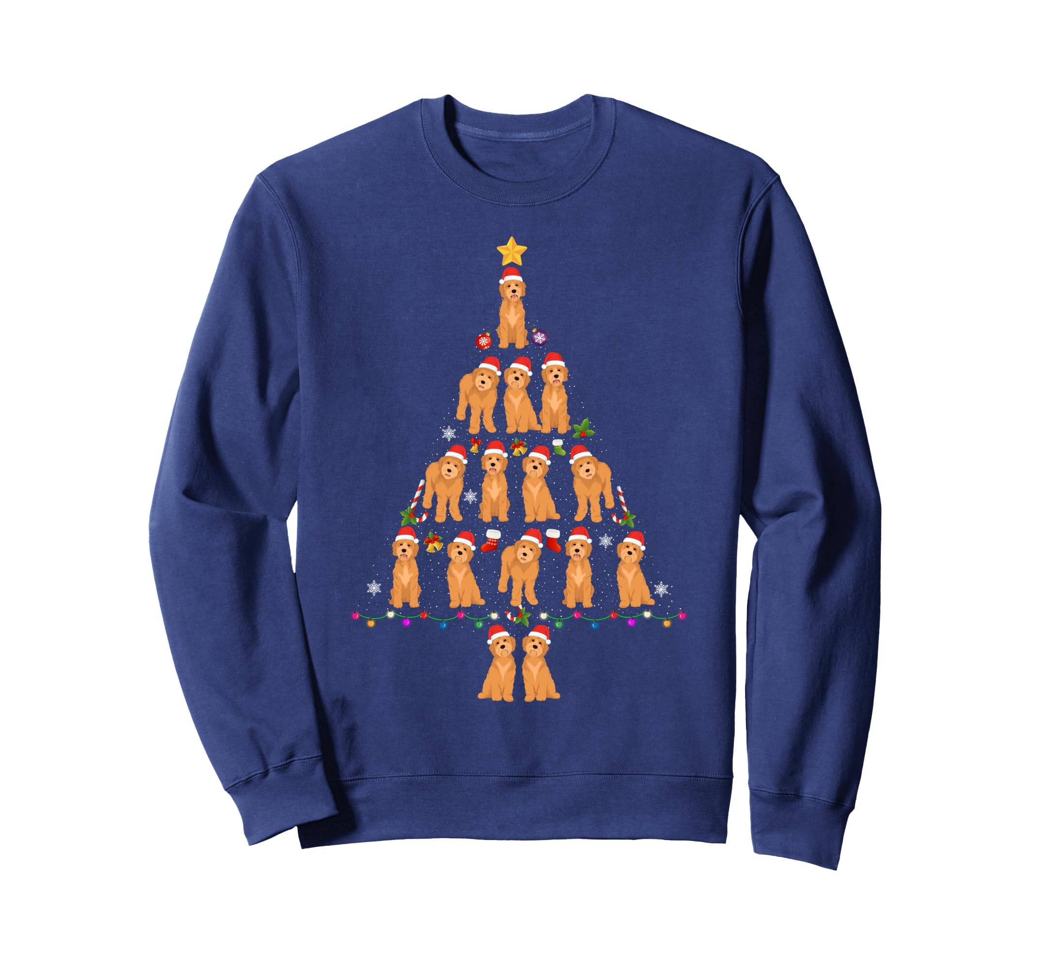 Goldendoodle Dog Tree Funny Ugly Sweatshirt - Aesthetic Graphic Unisex - T-Shirt, Sweatshirt, Hoodie