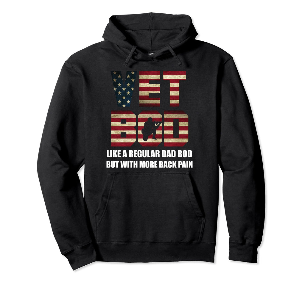 Vet Bod Like Dad Bod But More Back Hoodie - Minimalist Print for Adults - T-Shirt, Sweatshirt, Hoodie