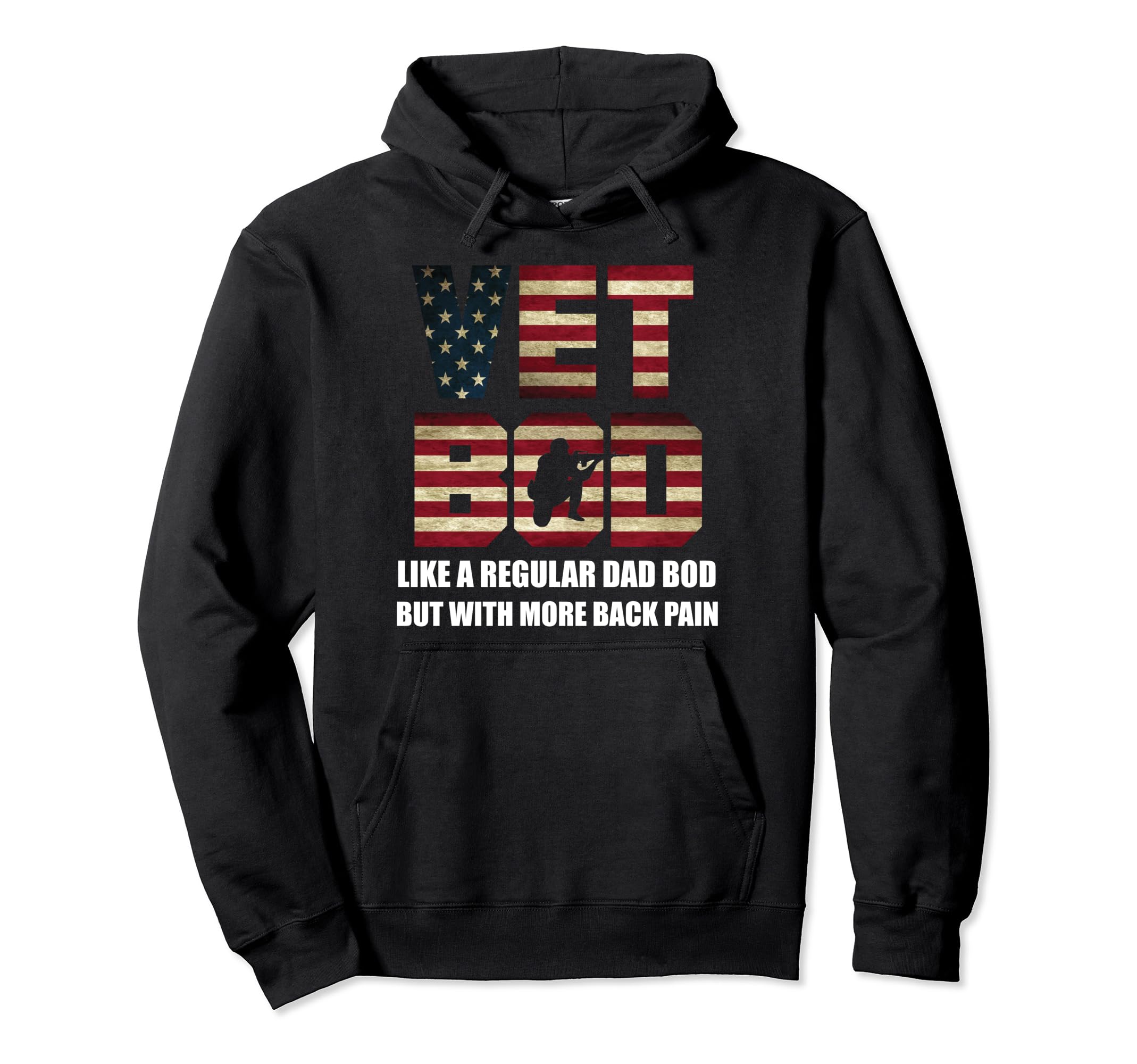 Vet Bod Like Dad Bod But More Back Hoodie - Minimalist Print for Adults - T-Shirt, Sweatshirt, Hoodie