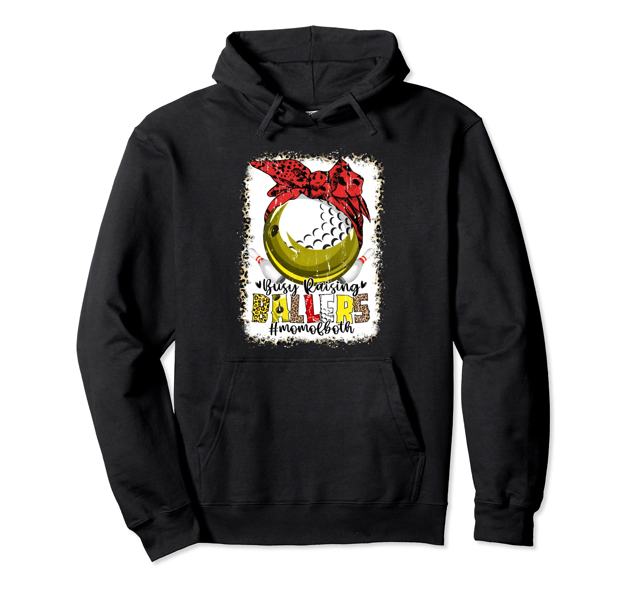 Mom Both Bowling Golf Busy Raising Hoodie - Unique Graphic Men Women - T-Shirt, Sweatshirt, Hoodie