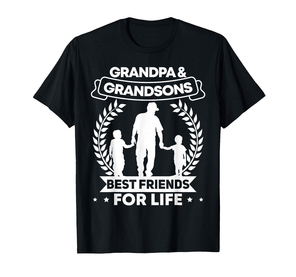 Grandpa And 2 Grandsons Best T-Shirt - Casual Everyday Wear Men Women - T-Shirt, Sweatshirt, Hoodie