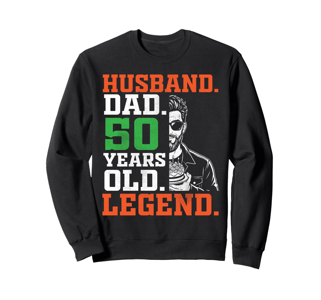 Happy Husband Dad 50 Years Old Sweatshirt - Aesthetic Graphic for Adults - T-Shirt, Sweatshirt, Hoodie
