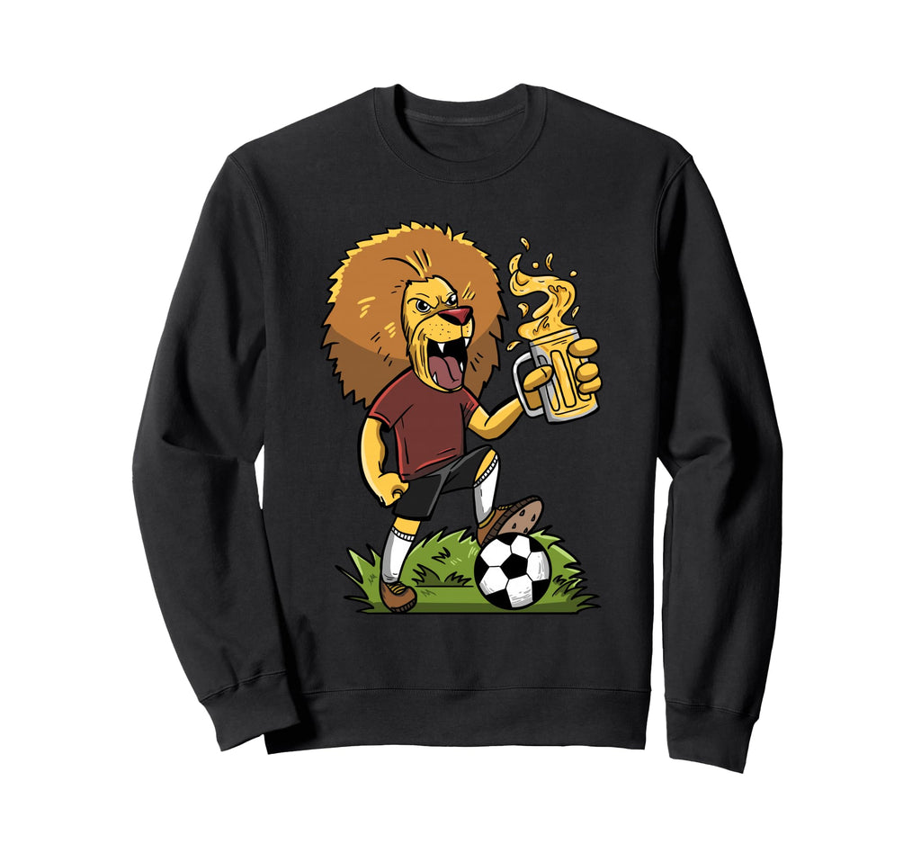 Lion Beer Soccer Funny King Jungle Sweatshirt - Custom Art Print Men Women - T-Shirt, Sweatshirt, Hoodie