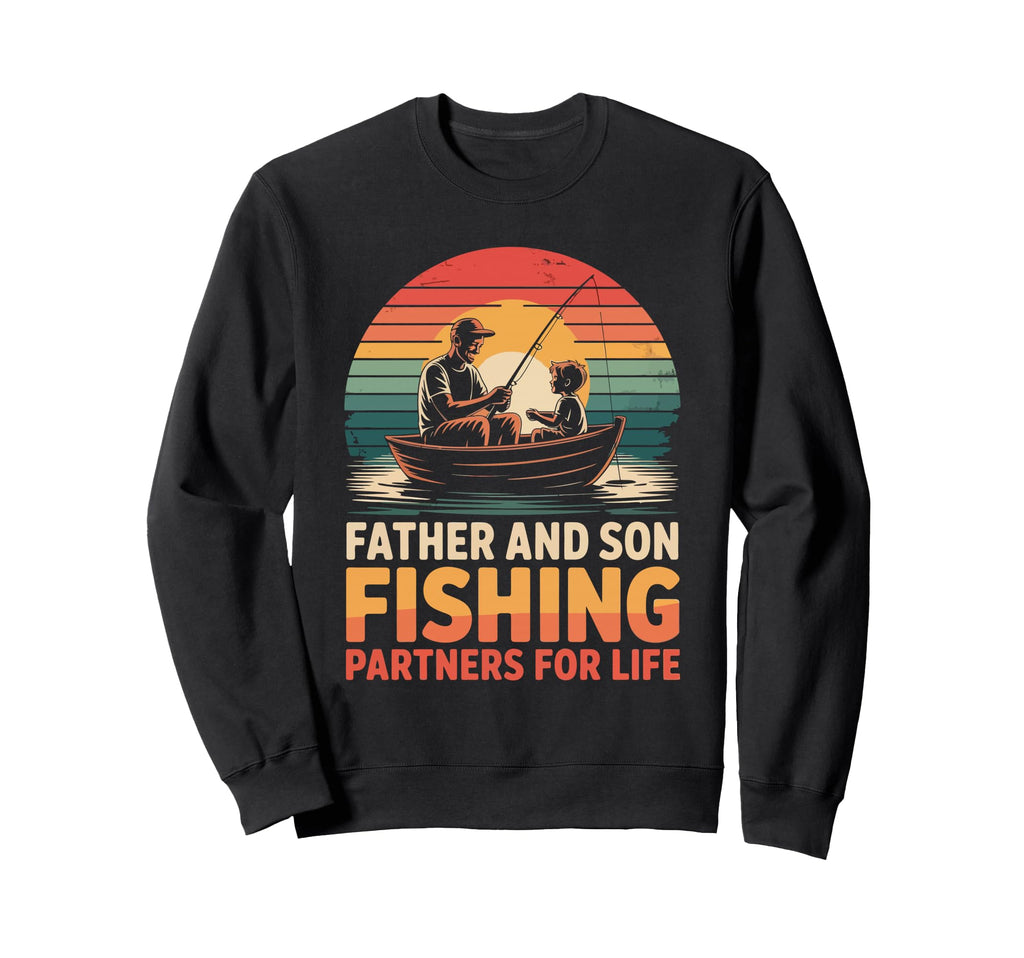 Sunset Fishing Dad And Son Fishing Sweatshirt - Novelty Apparel Men Women - T-Shirt, Sweatshirt, Hoodie