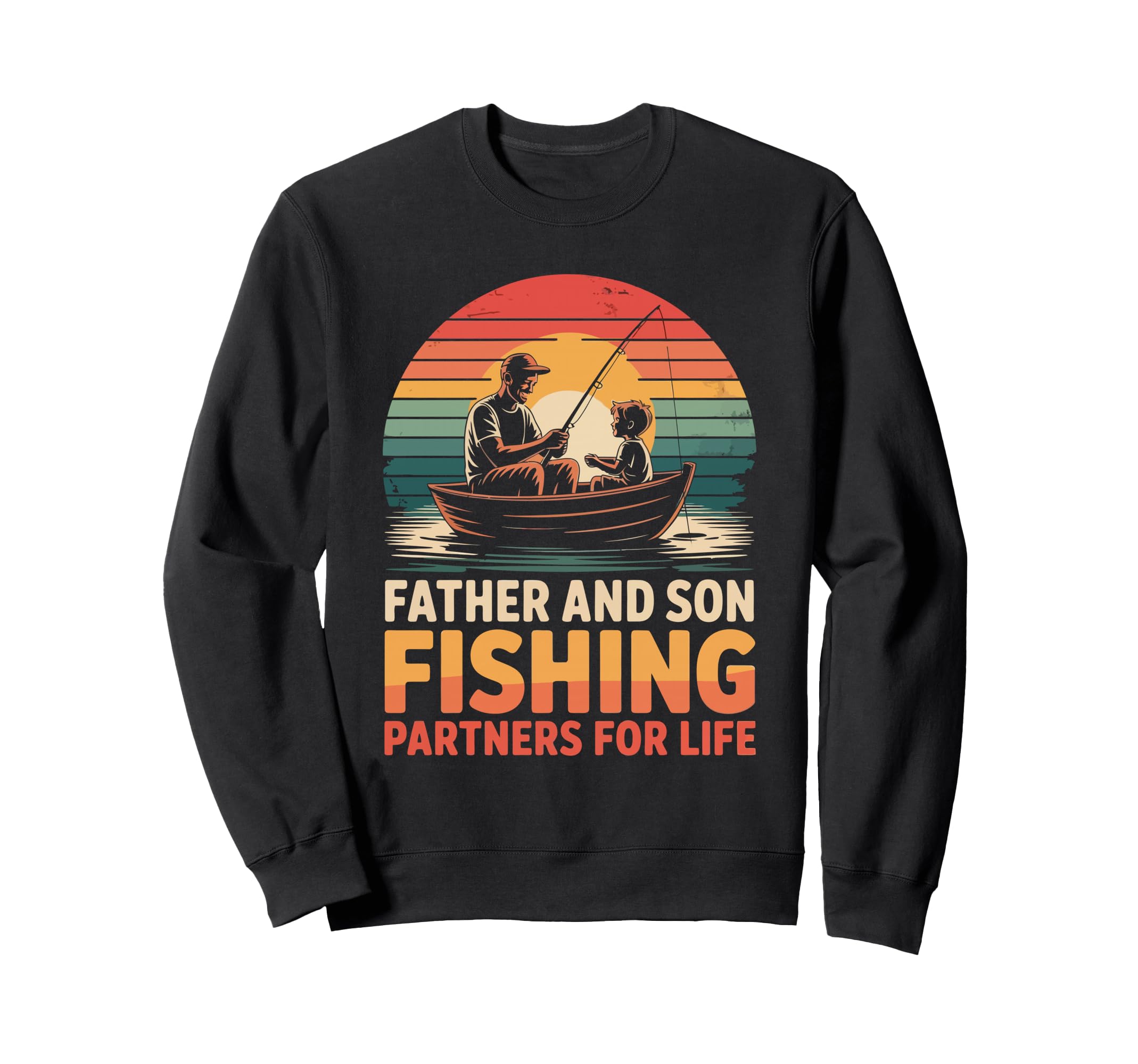 Sunset Fishing Dad And Son Fishing Sweatshirt - Novelty Apparel Men Women - T-Shirt, Sweatshirt, Hoodie