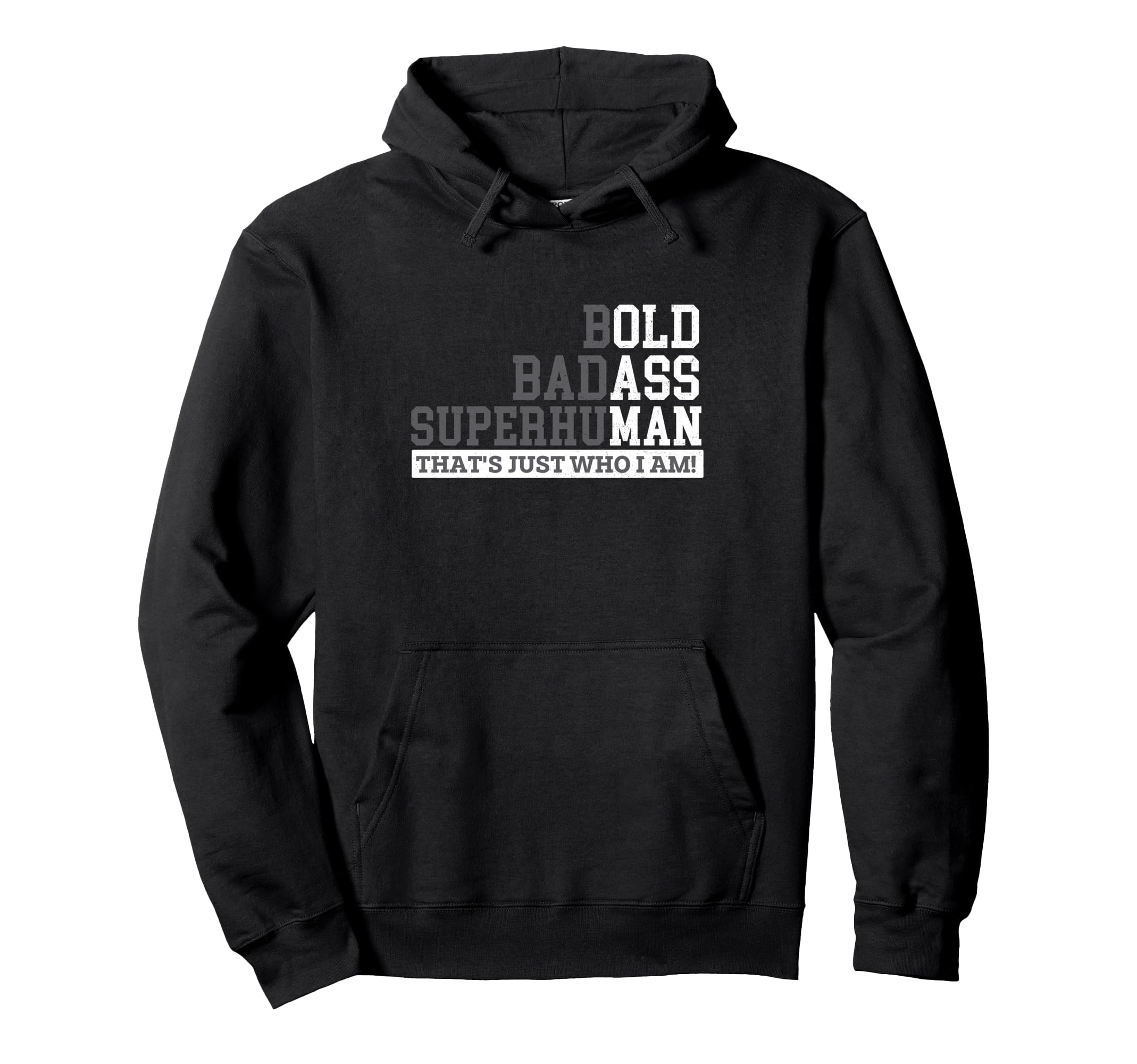 Bold Badass Superhuman Old Dad Grandpa Hoodie - Minimalist Print Men Women - T-Shirt, Sweatshirt, Hoodie