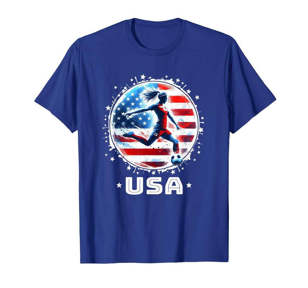 Womens Soccer Team American Flag T-Shirt - Casual Everyday Wear Men Women - T-Shirt, Sweatshirt, Hoodie
