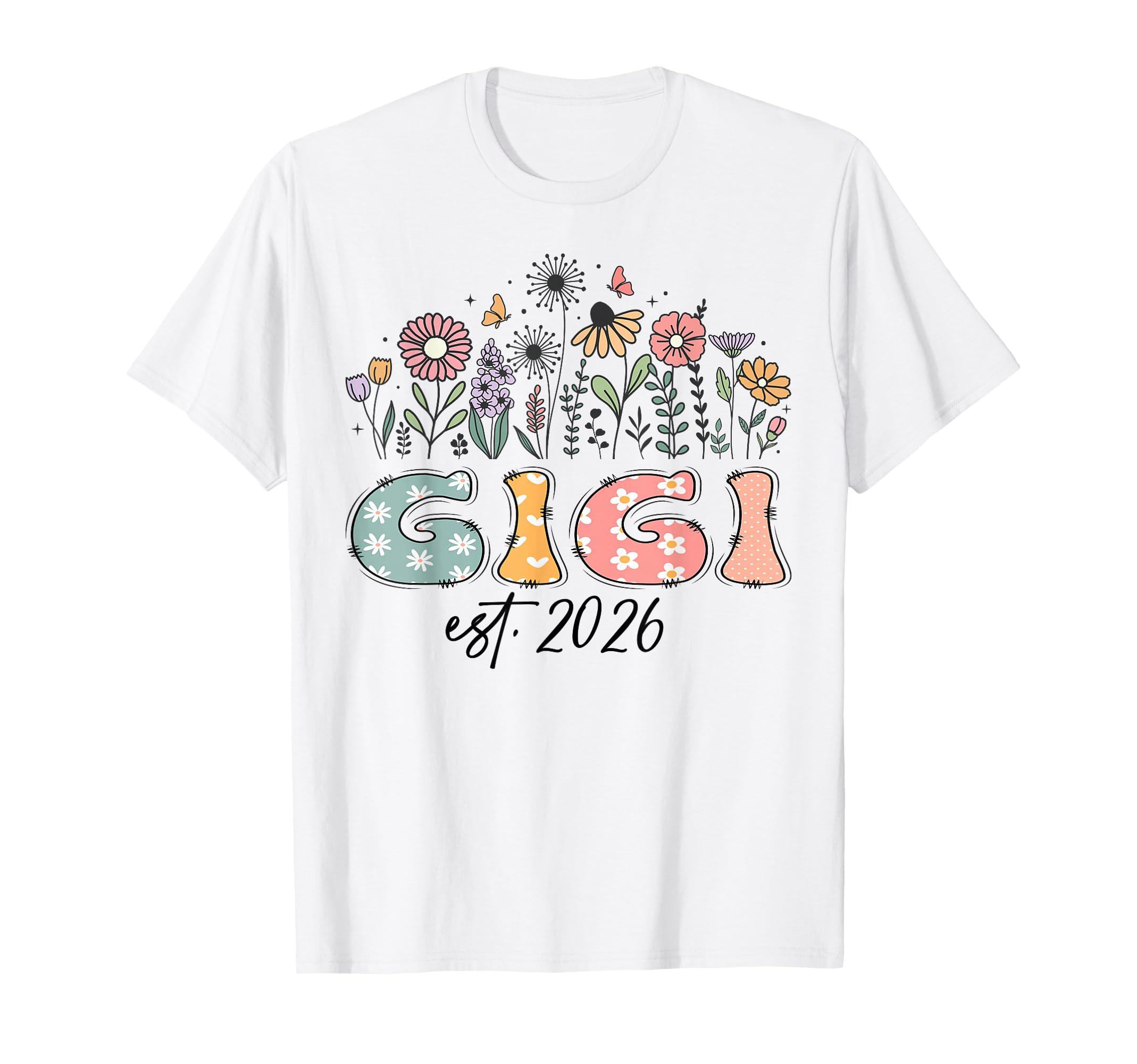 Promoted To Gigi Est 2026 Wildflower T-Shirt - Custom Art Print for Adults - T-Shirt, Sweatshirt, Hoodie
