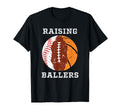 Raising Ballers Basketball Football T-Shirt - Minimalist Print for Adults - T-Shirt, Sweatshirt, Hoodie