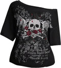 Women's Plus Size Off The Shoulder Tops Y2k Gothic - Adult & Kids T-Shirts, Sweatshirts & Hoodies apparel design preview 1