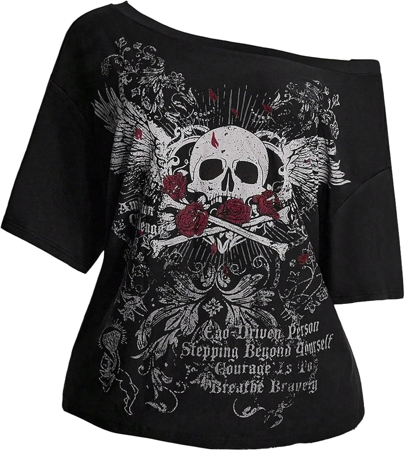 Women's Plus Size Off The Shoulder Tops Y2k Gothic - Adult & Kids T-Shirts, Sweatshirts & Hoodies apparel design preview 1