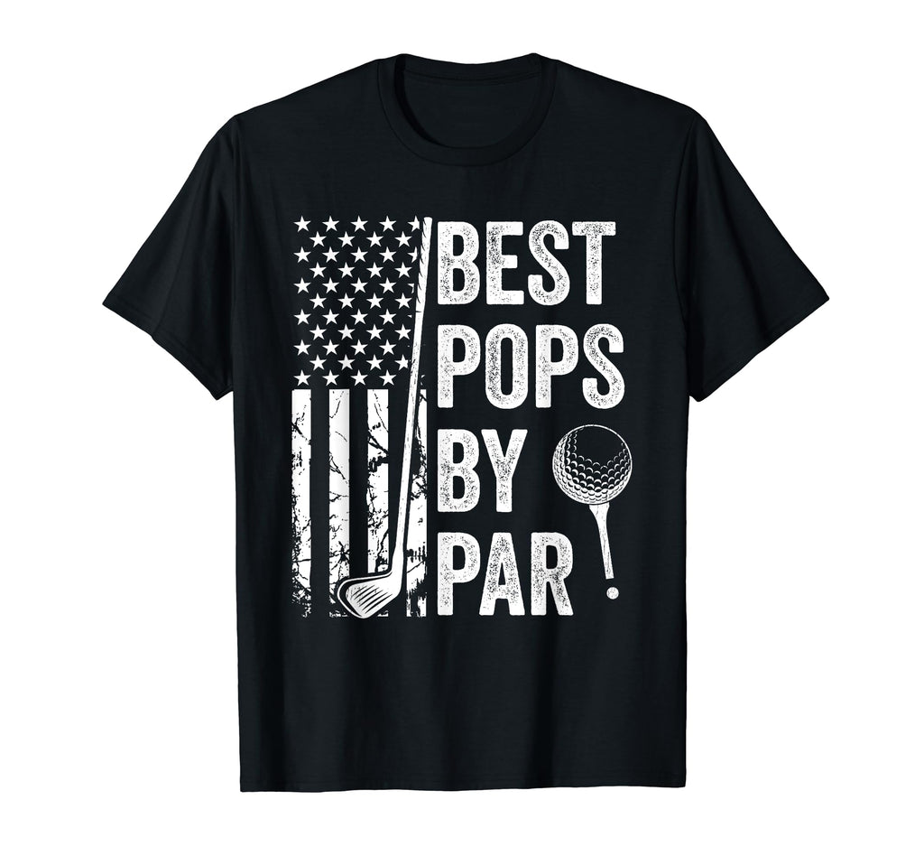 Best Pops Par Usa Flag Golf Fathers T-Shirt - Minimalist Print Men Women - T-Shirt, Sweatshirt, Hoodie