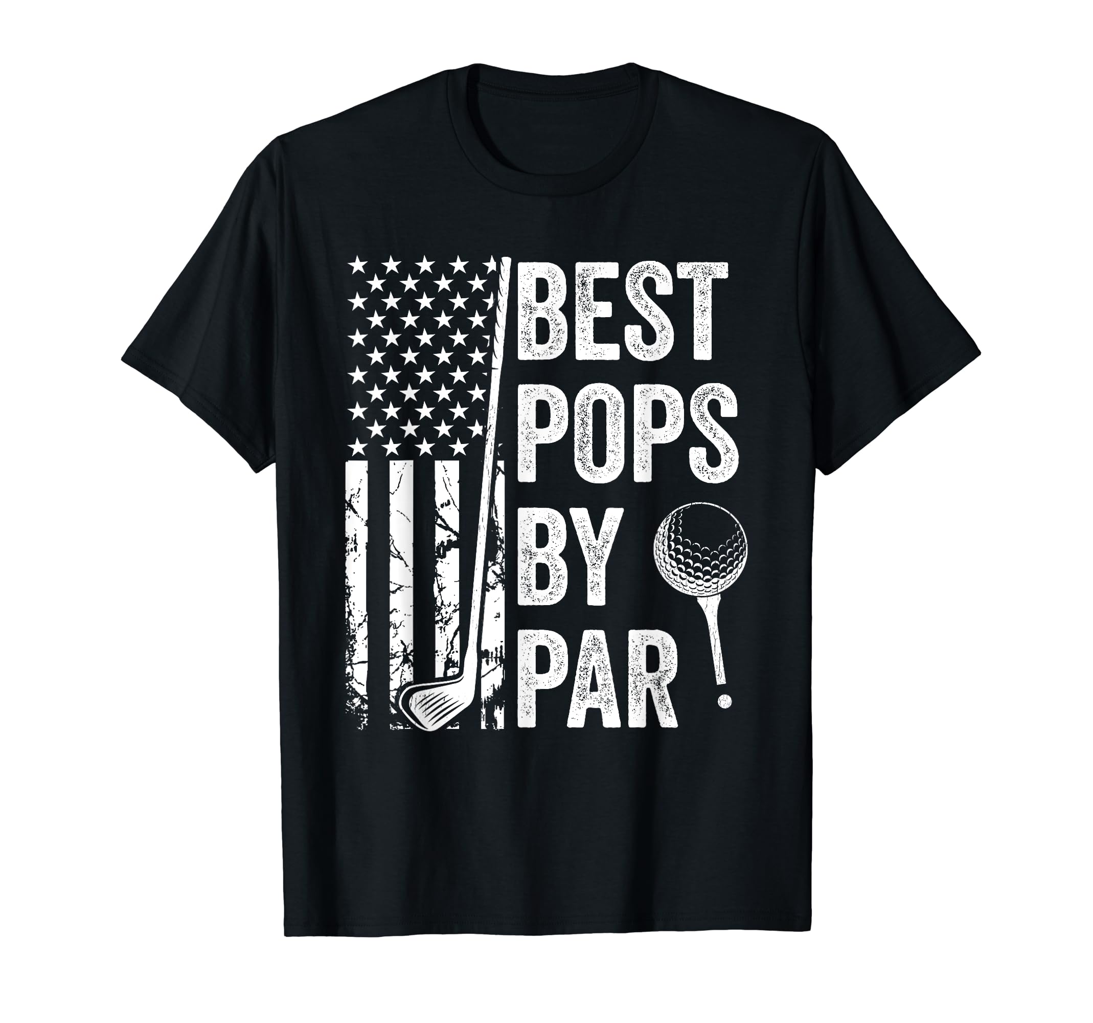 Best Pops Par Usa Flag Golf Fathers T-Shirt - Minimalist Print Men Women - T-Shirt, Sweatshirt, Hoodie