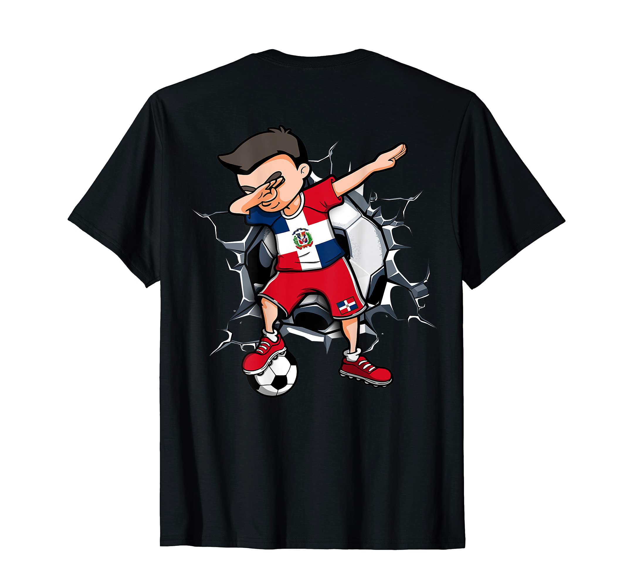 Dabbing Soccer Dominican Republic T-Shirt - Streetwear Style for Adults - T-Shirt, Sweatshirt, Hoodie