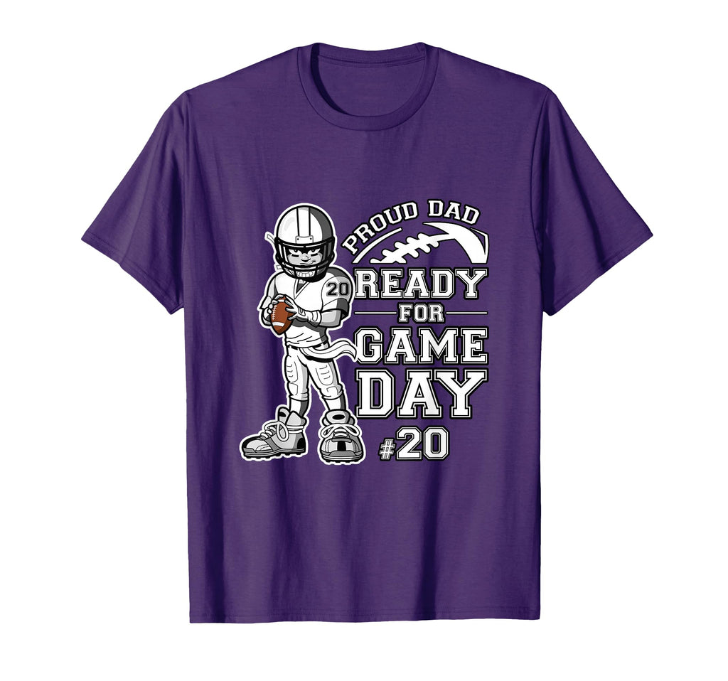 Custom Proud Football Dad Number 20 T-Shirt - Streetwear Style for Adults - T-Shirt, Sweatshirt, Hoodie