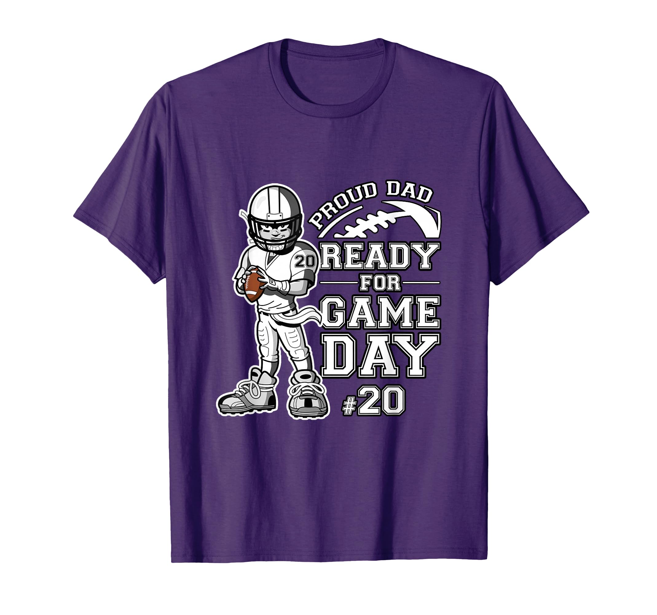 Custom Proud Football Dad Number 20 T-Shirt - Streetwear Style for Adults - T-Shirt, Sweatshirt, Hoodie
