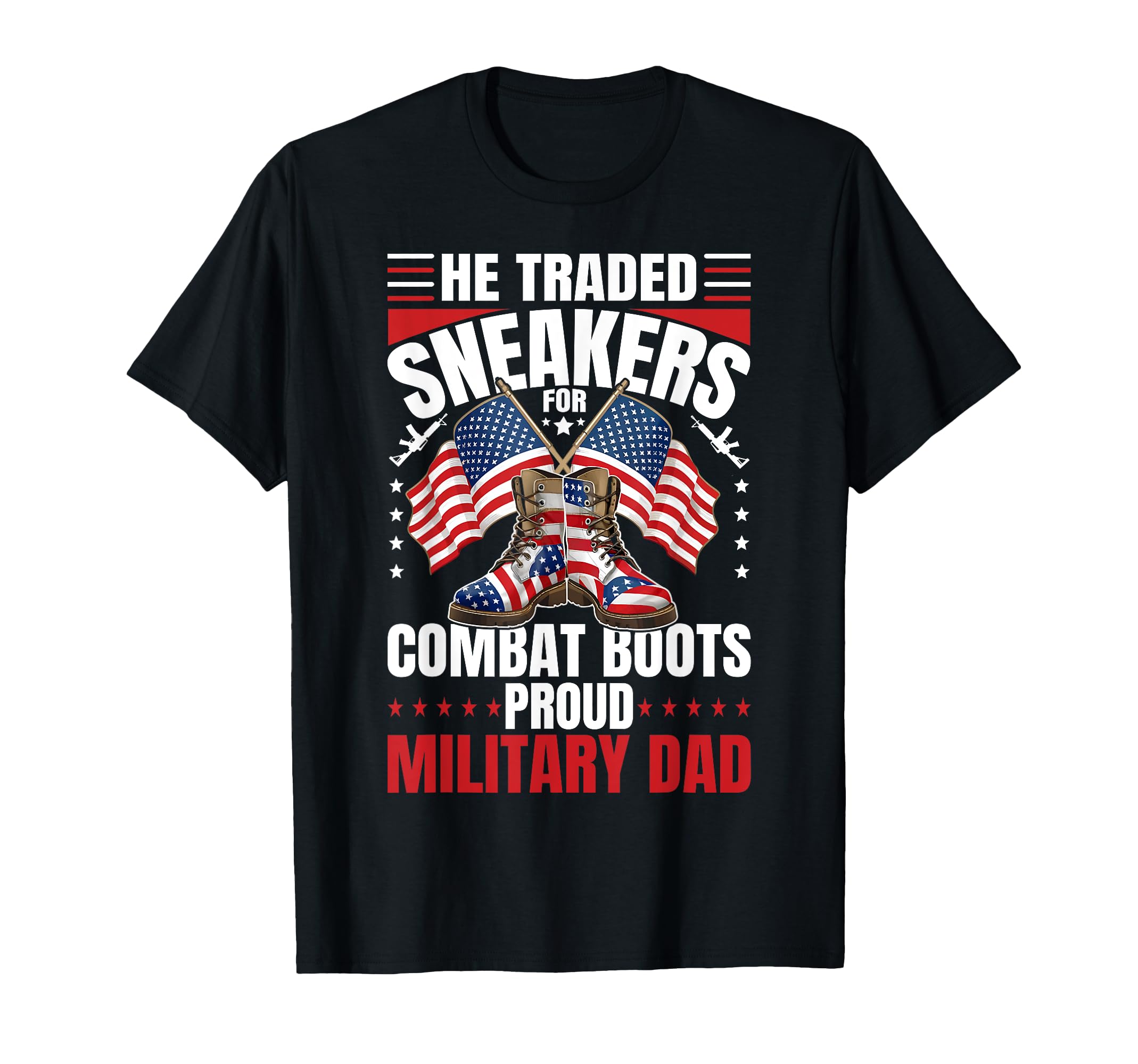Proud Military Dad American Usa T-Shirt - Aesthetic Graphic for Adults - T-Shirt, Sweatshirt, Hoodie