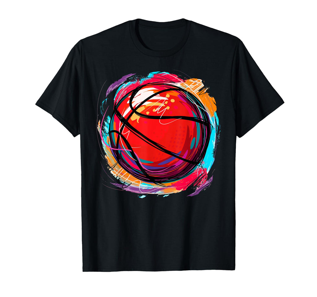 Colorful Basketball Ball Basketball T-Shirt - Aesthetic Graphic for Adults - T-Shirt, Sweatshirt, Hoodie