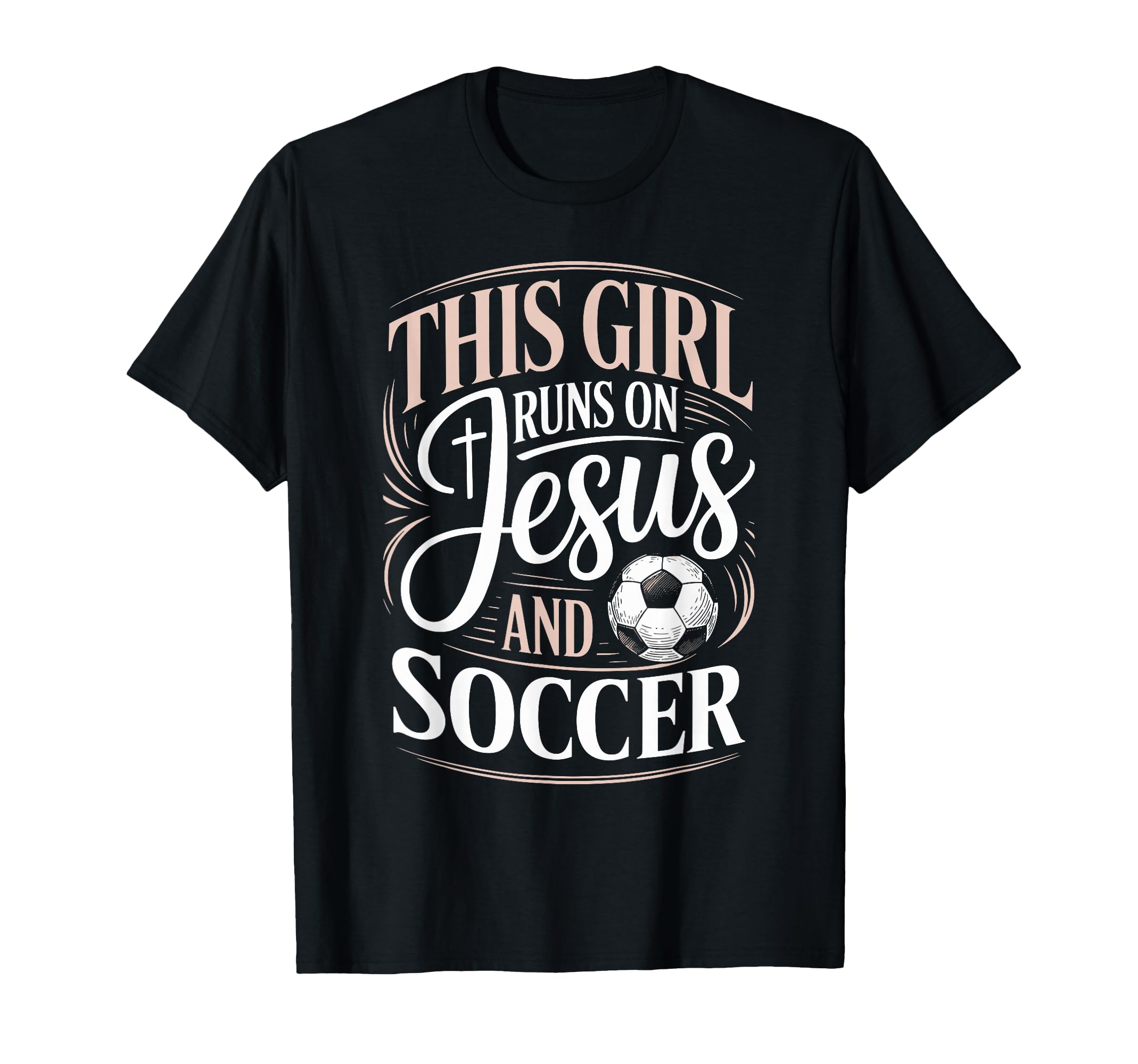 This Runs Jesus And Soccer Player Faith T-Shirt - Minimalist Print Unisex - T-Shirt, Sweatshirt, Hoodie