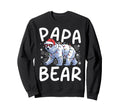 Funny Papa Bear Santa Hat Lights Sweatshirt - Custom Art Print Unisex - T-Shirt, Sweatshirt, Hoodie