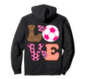 Soccer Love Hearts And Leopard Soccer Hoodie - Custom Art Print Men Women - T-Shirt, Sweatshirt, Hoodie