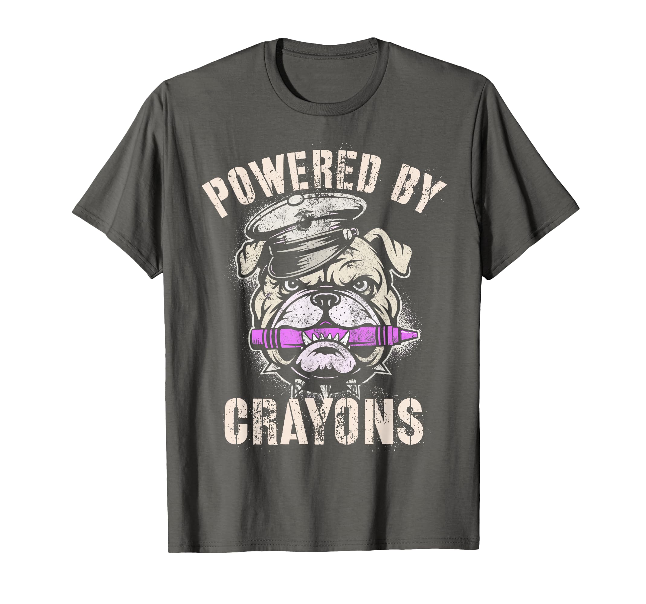 Powered Crayons Bulldog Our Troop Crew T-Shirt - Custom Art Print Unisex - T-Shirt, Sweatshirt, Hoodie