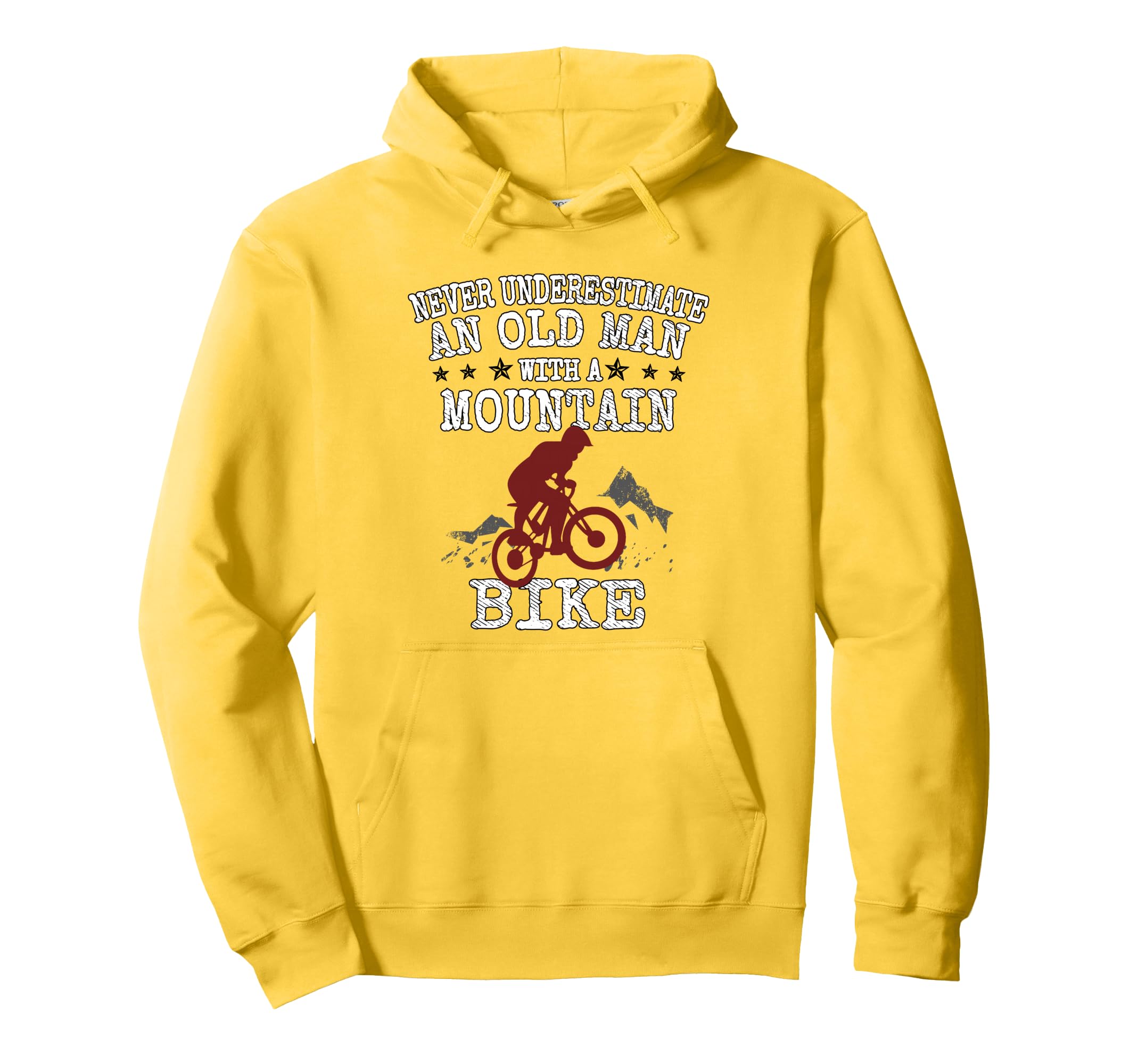Never Underestimate Old Mountain Bike Hoodie - Custom Art Print for Adults - T-Shirt, Sweatshirt, Hoodie