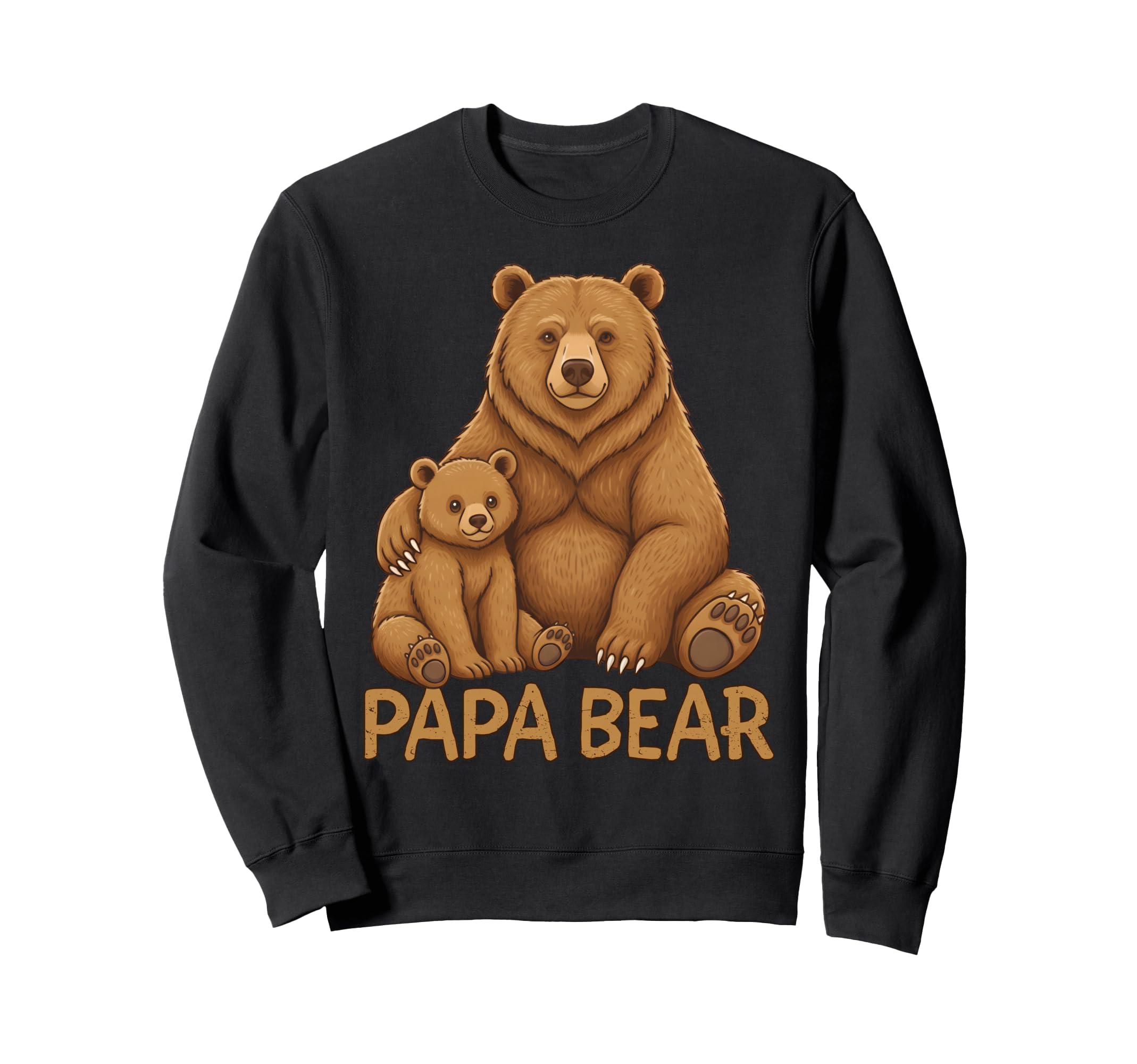 Papa Bear One Cub Family Fathers Day Sweatshirt - Unique Graphic Unisex - T-Shirt, Sweatshirt, Hoodie