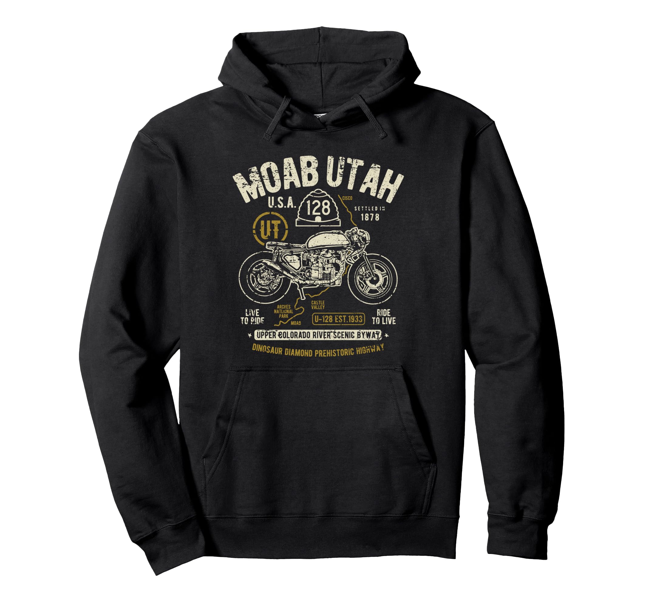 Moab Utah Route U 128 Colorado River Hoodie - Trendy Graphic for Adults - T-Shirt, Sweatshirt, Hoodie