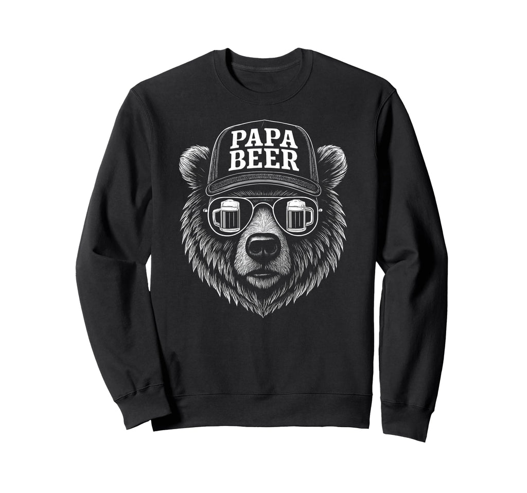 Papa Beer Funny Dad Bear Drinking Sweatshirt - Streetwear Style Men Women - T-Shirt, Sweatshirt, Hoodie