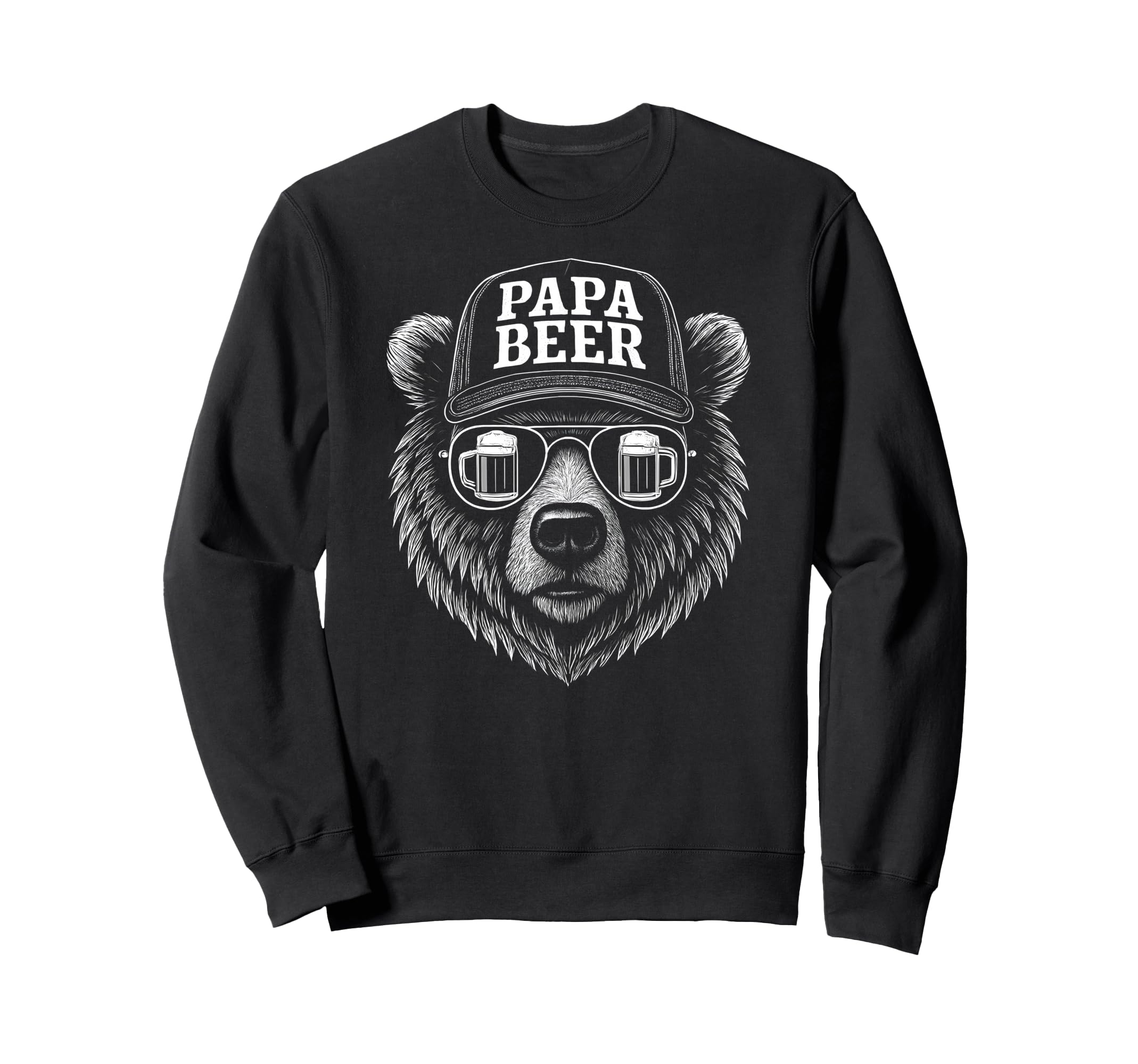 Papa Beer Funny Dad Bear Drinking Sweatshirt - Streetwear Style Men Women - T-Shirt, Sweatshirt, Hoodie