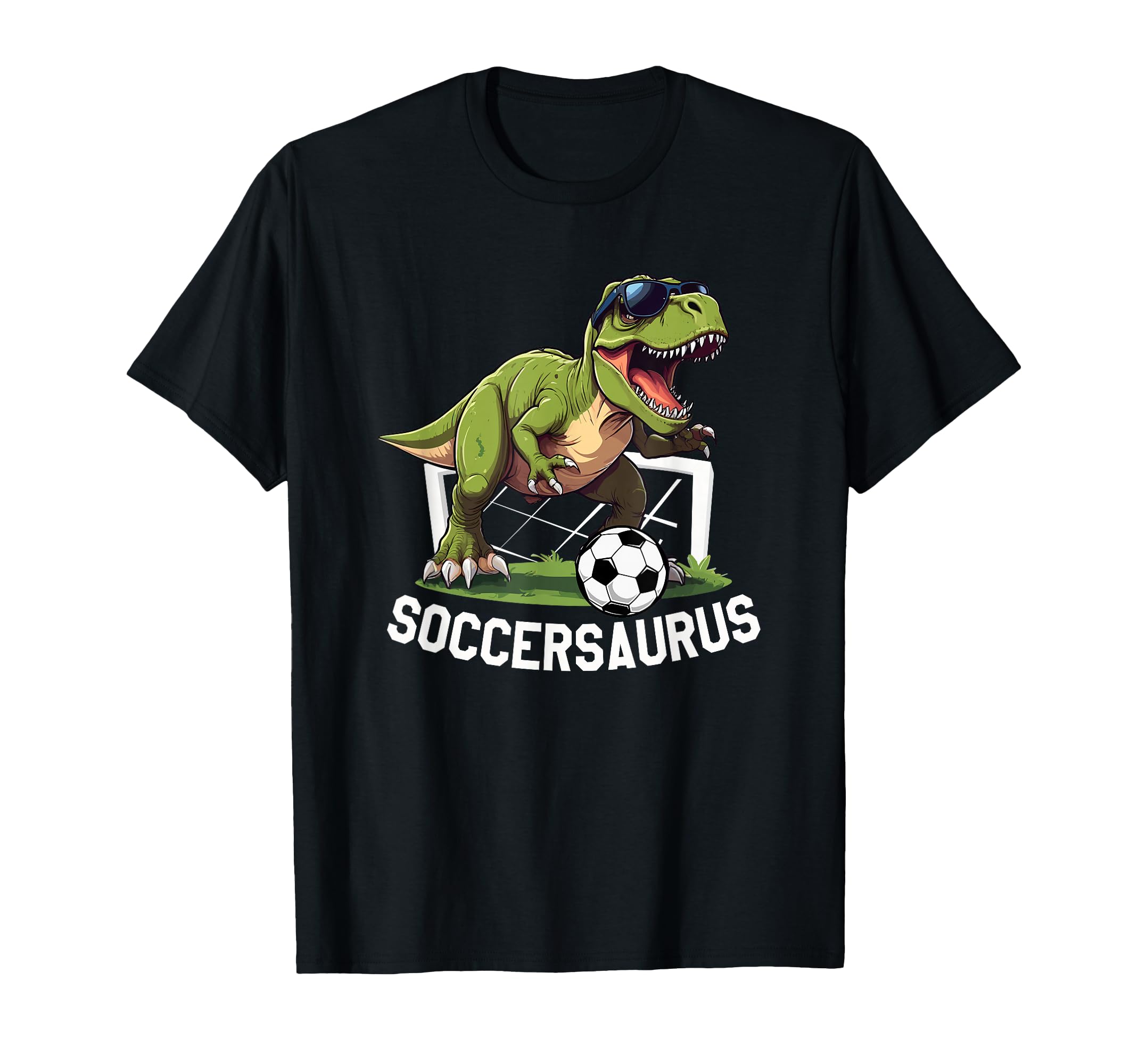 T Rex Playing Soccer Football T-Shirt - Casual Everyday Wear Men Women - T-Shirt, Sweatshirt, Hoodie