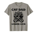 Cat Dad Gamer Club Video Games Cat T-Shirt - Novelty Apparel for Adults - T-Shirt, Sweatshirt, Hoodie