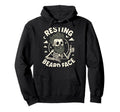 Resting Beard Face Funny Skeleton Dad Hoodie - Custom Art Print for Adults - T-Shirt, Sweatshirt, Hoodie