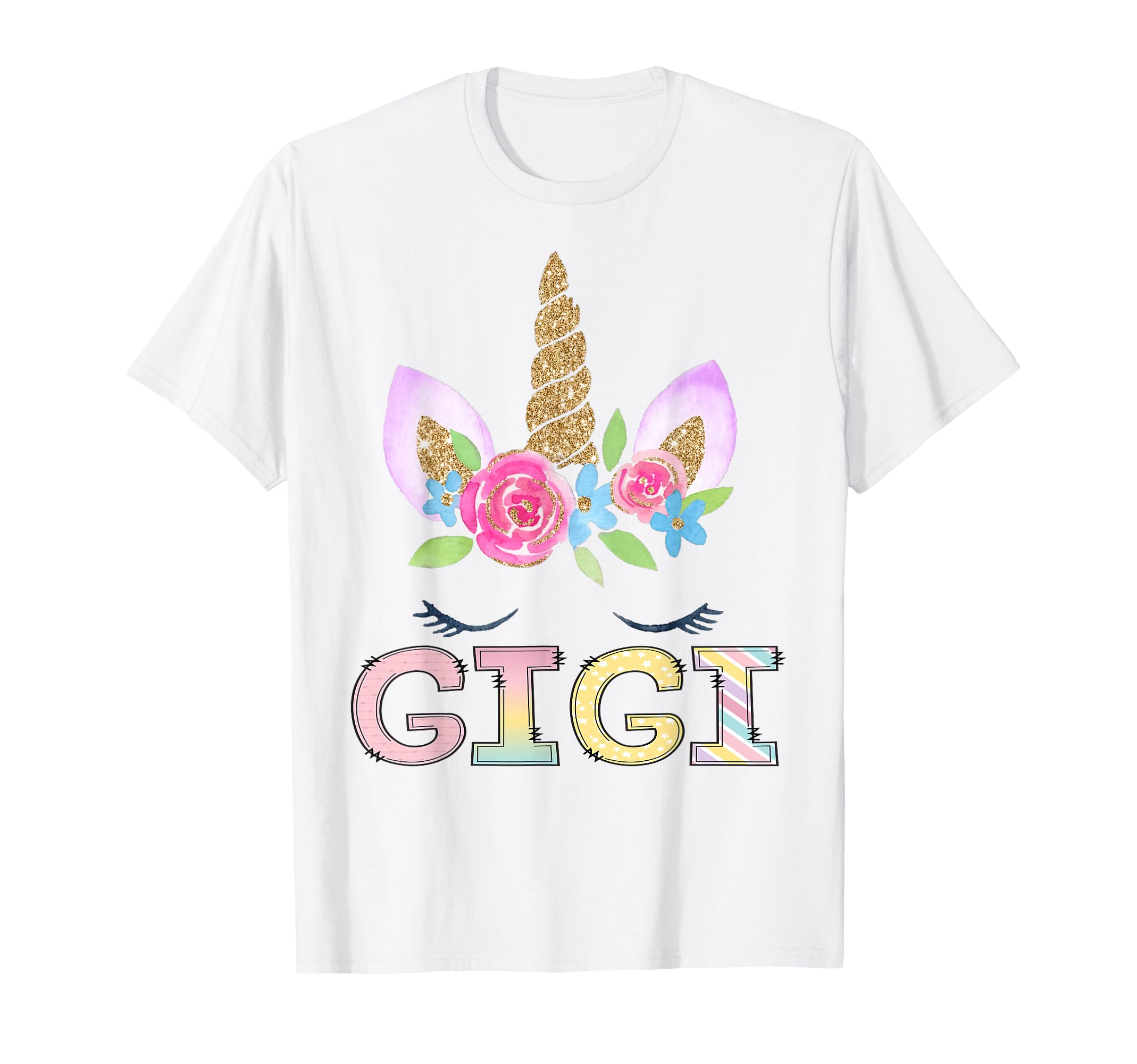 Gigi Unicorn Floral Birthday Family T-Shirt - Trendy Graphic Men Women - T-Shirt, Sweatshirt, Hoodie