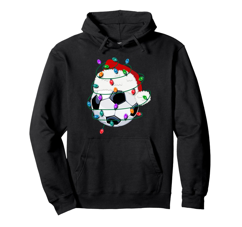 Santa Hat Gifts Light Ball Funny Soccer Hoodie - Minimalist Print Unisex - T-Shirt, Sweatshirt, Hoodie