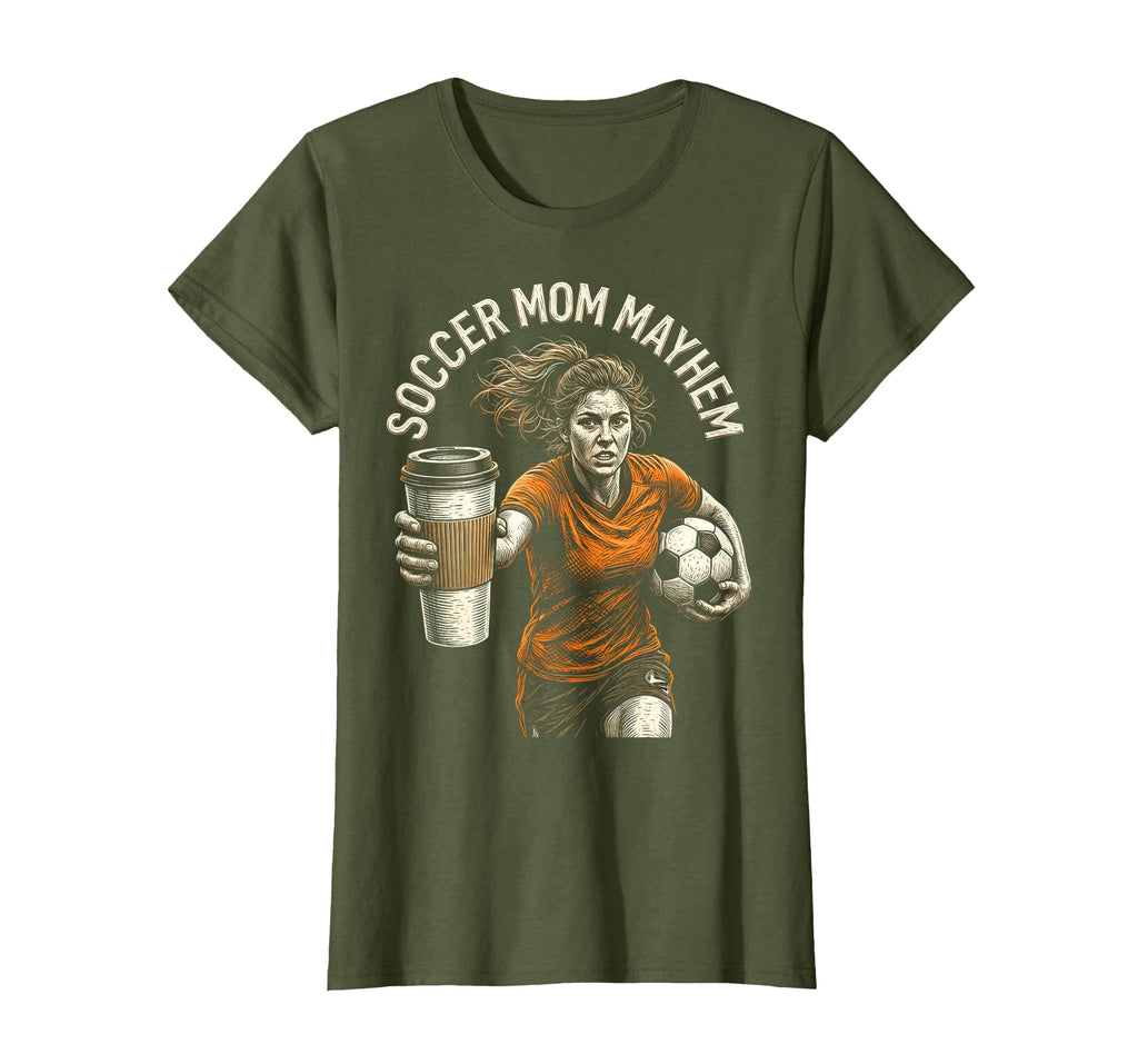 Soccer Mom Mayhem Funny Sports Parent T-Shirt - Aesthetic Graphic Unisex - T-Shirt, Sweatshirt, Hoodie