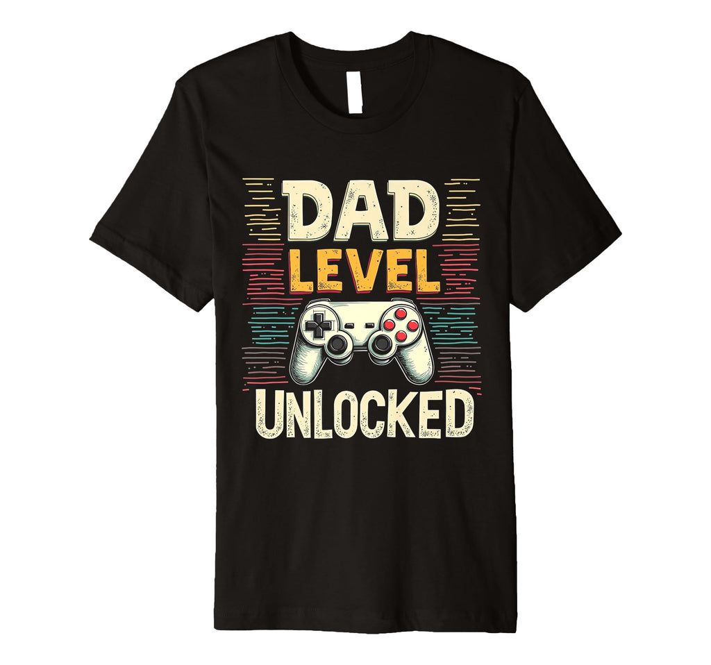Dad Level Unlocked Funny Gamer Dad T-Shirt - Custom Art Print Unisex - T-Shirt, Sweatshirt, Hoodie