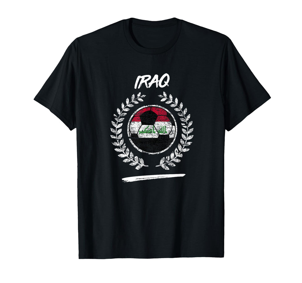 Iraq Flag Iraqi Soccer Team Football T-Shirt - Custom Art Print Unisex - T-Shirt, Sweatshirt, Hoodie